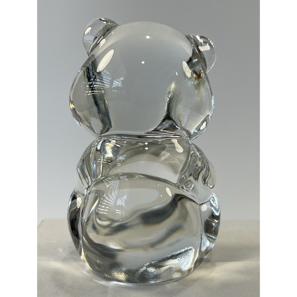 Fenton Glass Teady Bear Crystal Clear Art Collectible Figurine 3.5" Paperweight - Picture 4 of 8